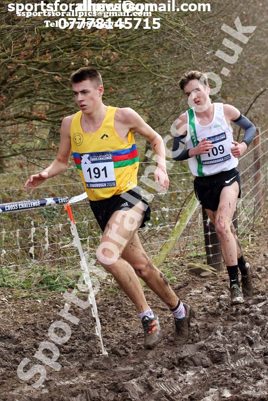 Mens under-20s, 2020 British Athletics Inter Counties Cross Country Champs., Prestwold Hall, Loughborough. Photo: David T. Hewitson/Sports for All Pics